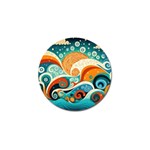 Waves Ocean Sea Abstract Whimsical Abstract Art Pattern Abstract Pattern Nature Water Seascape Golf Ball Marker