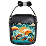 Waves Ocean Sea Abstract Whimsical Abstract Art Pattern Abstract Pattern Nature Water Seascape Girls Sling Bag