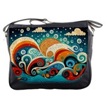 Waves Ocean Sea Abstract Whimsical Abstract Art Pattern Abstract Pattern Nature Water Seascape Messenger Bag