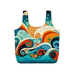 Waves Ocean Sea Abstract Whimsical Abstract Art Pattern Abstract Pattern Nature Water Seascape Full Print Recycle Bag (S)