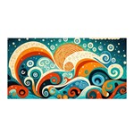 Waves Ocean Sea Abstract Whimsical Abstract Art Pattern Abstract Pattern Nature Water Seascape Satin Wrap 35  x 70 