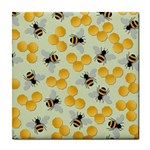 Bees Pattern Honey Bee Bug Honeycomb Honey Beehive Tile Coaster