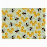 Bees Pattern Honey Bee Bug Honeycomb Honey Beehive Large Glasses Cloth (2 Sides)