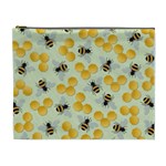 Bees Pattern Honey Bee Bug Honeycomb Honey Beehive Cosmetic Bag (XL)