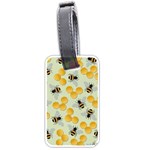 Bees Pattern Honey Bee Bug Honeycomb Honey Beehive Luggage Tag (one side)