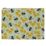 Bees Pattern Honey Bee Bug Honeycomb Honey Beehive Cosmetic Bag (XXL)