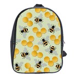 Bees Pattern Honey Bee Bug Honeycomb Honey Beehive School Bag (XL)