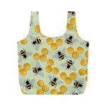 Bees Pattern Honey Bee Bug Honeycomb Honey Beehive Full Print Recycle Bag (M)