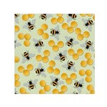 Bees Pattern Honey Bee Bug Honeycomb Honey Beehive Square Satin Scarf (30  x 30 )