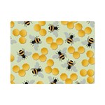 Bees Pattern Honey Bee Bug Honeycomb Honey Beehive Premium Plush Fleece Blanket (Mini)