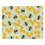 Bees Pattern Honey Bee Bug Honeycomb Honey Beehive Premium Plush Fleece Blanket (Large)