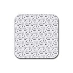 Music Notes Background Wallpaper Rubber Coaster (Square)
