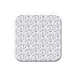 Music Notes Background Wallpaper Rubber Square Coaster (4 pack)