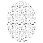 Music Notes Background Wallpaper UV Print Acrylic Ornament Oval