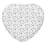 Music Notes Background Wallpaper Heart Glass Fridge Magnet (4 pack)