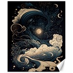 Starry Sky Moon Space Cosmic Galaxy Nature Art Clouds Art Nouveau Abstract Canvas 16  x 20 