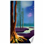 Artwork Outdoors Night Trees Setting Scene Forest Woods Light Moonlight Nature Canvas 40  x 72 