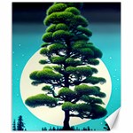 Pine Moon Tree Landscape Nature Scene Stars Setting Night Midnight Full Moon Canvas 20  x 24 