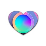 Circle Colorful Rainbow Spectrum Button Gradient Rubber Coaster (Heart)