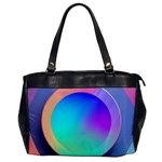 Circle Colorful Rainbow Spectrum Button Gradient Oversize Office Handbag