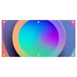 Circle Colorful Rainbow Spectrum Button Gradient Banner and Sign 4  x 2 