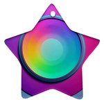 Circle Colorful Rainbow Spectrum Button Gradient Psychedelic Art Ornament (Star)