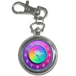 Circle Colorful Rainbow Spectrum Button Gradient Psychedelic Art Key Chain Watches