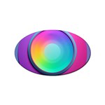 Circle Colorful Rainbow Spectrum Button Gradient Psychedelic Art Sticker Oval (100 pack)