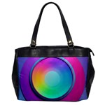 Circle Colorful Rainbow Spectrum Button Gradient Psychedelic Art Oversize Office Handbag