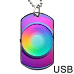 Circle Colorful Rainbow Spectrum Button Gradient Psychedelic Art Dog Tag USB Flash (One Side)