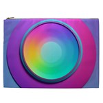 Circle Colorful Rainbow Spectrum Button Gradient Psychedelic Art Cosmetic Bag (XXL)