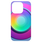 Circle Colorful Rainbow Spectrum Button Gradient Psychedelic Art iPhone 14 Pro Black UV Print Case