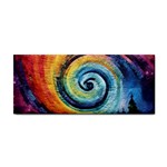 Cosmic Rainbow Quilt Artistic Swirl Spiral Forest Silhouette Fantasy Hand Towel