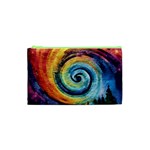 Cosmic Rainbow Quilt Artistic Swirl Spiral Forest Silhouette Fantasy Cosmetic Bag (XS)