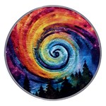 Cosmic Rainbow Quilt Artistic Swirl Spiral Forest Silhouette Fantasy Wireless Fast Charger(White)
