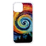 Cosmic Rainbow Quilt Artistic Swirl Spiral Forest Silhouette Fantasy iPhone 14 TPU UV Print Case