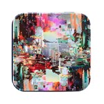 Digital Computer Technology Office Information Modern Media Web Connection Art Creatively Colorful C Square Metal Box (Black)