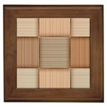 Wooden Wickerwork Texture Square Pattern Framed Tile