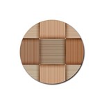 Wooden Wickerwork Texture Square Pattern Rubber Coaster (Round)