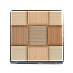 Wooden Wickerwork Texture Square Pattern Memory Card Reader (Square 5 Slot)