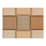 Wooden Wickerwork Texture Square Pattern Two Sides Premium Plush Fleece Blanket (Mini)