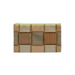 Wooden Wickerwork Texture Square Pattern Cosmetic Bag (XS)