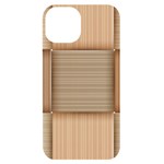 Wooden Wickerwork Texture Square Pattern iPhone 14 Black UV Print Case