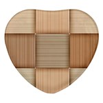 Wooden Wickerwork Texture Square Pattern Heart Glass Fridge Magnet (4 pack)