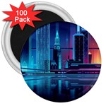 Digital Art Artwork Illustration Vector Buiding City 3  Magnets (100 pack)