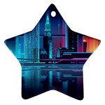 Digital Art Artwork Illustration Vector Buiding City Star Ornament (Two Sides)
