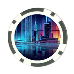 Digital Art Artwork Illustration Vector Buiding City Poker Chip Card Guard (10 pack) from UrbanLoad.com Front