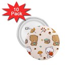 Bear Cartoon Background Pattern Seamless Animal 1.75  Buttons (10 pack)