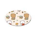 Bear Cartoon Background Pattern Seamless Animal Sticker Oval (100 pack)