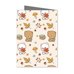 Bear Cartoon Background Pattern Seamless Animal Mini Greeting Cards (Pkg of 8)